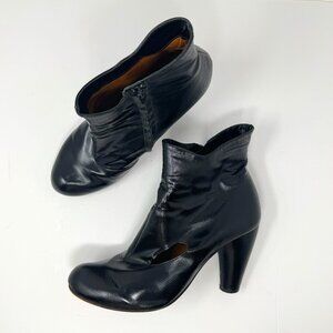 chie mihara black leather cut out heeled boots EU 41 US 11